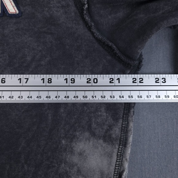 True Religion Distressed Hoodie‎ Mens Medium Gray Pullover Sweatshirt Grunge Y2K - Picture 8 of 12